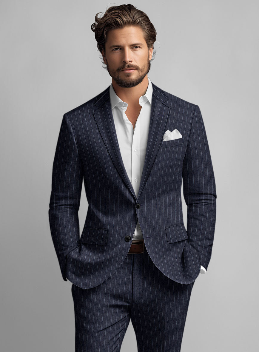 Solbiati Regal Blue Stripe Linen Jacket - StudioSuits