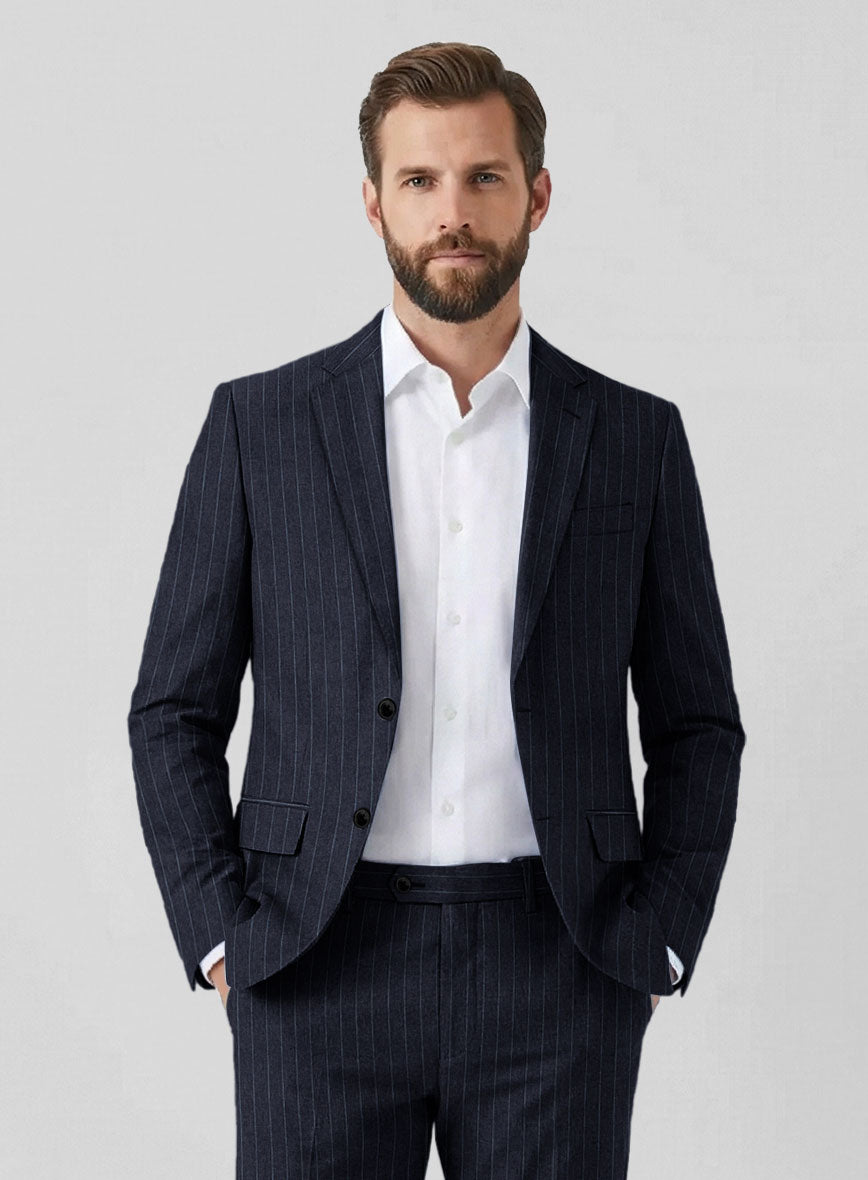 Solbiati Regal Blue Stripe Linen Suit - StudioSuits