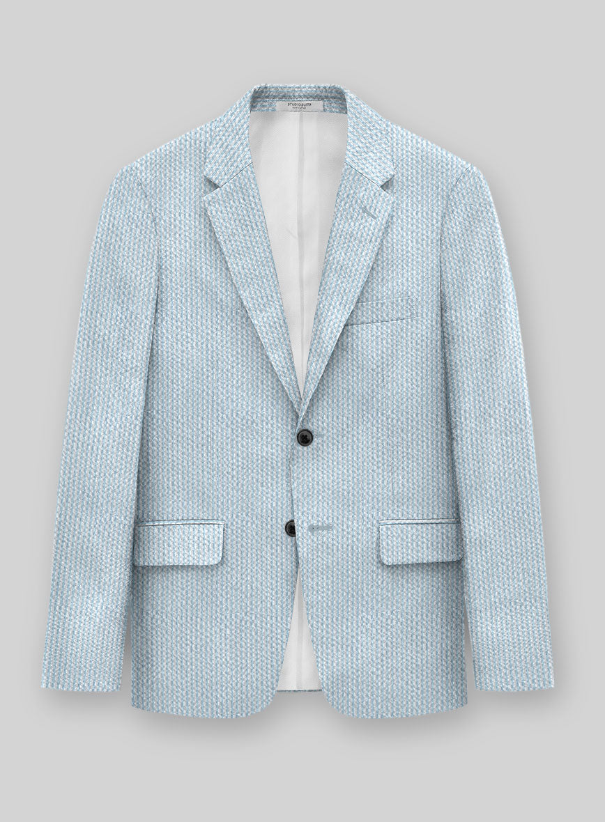 Solbiati Sky Blue Seersucker Jacket - StudioSuits