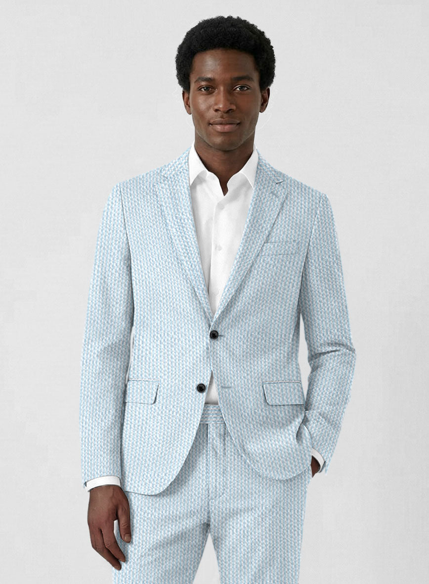 Men's Solbiati Sky Blue Seersucker Suit by StudioSuits