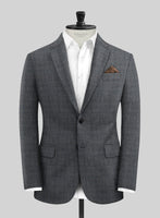Solbiati Slate Blue Glen Linen Suit - StudioSuits