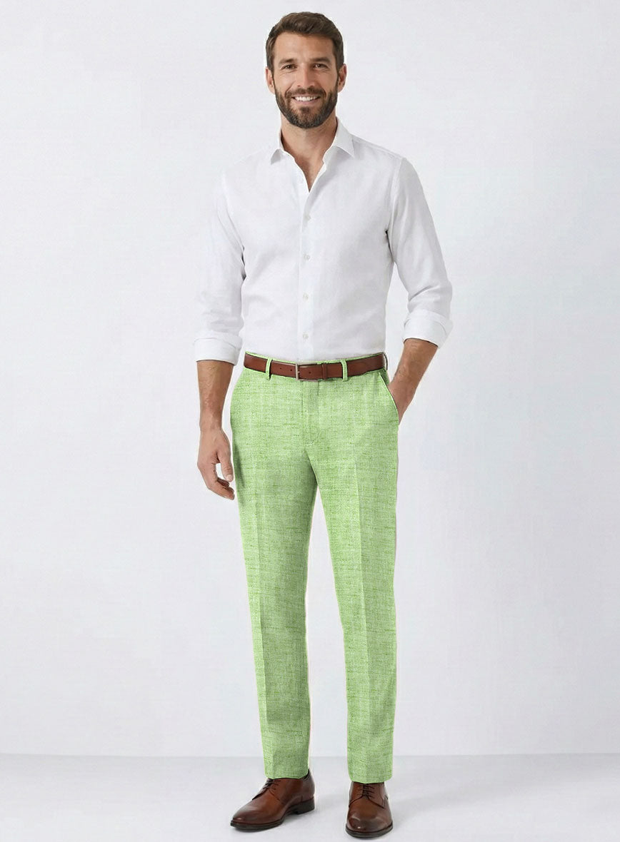 Solbiati Spring Green Linen Pants - StudioSuits