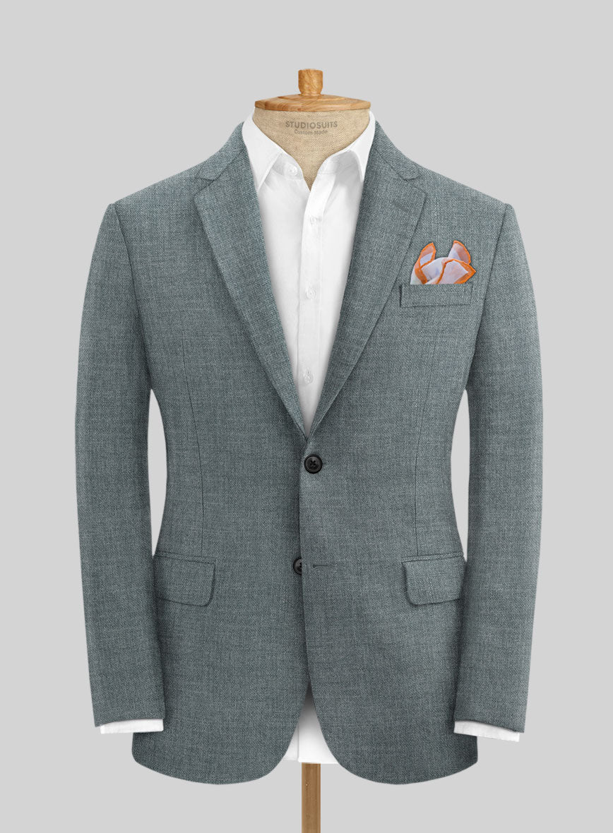 Solbiati Stone Gray Linen Jacket - StudioSuits