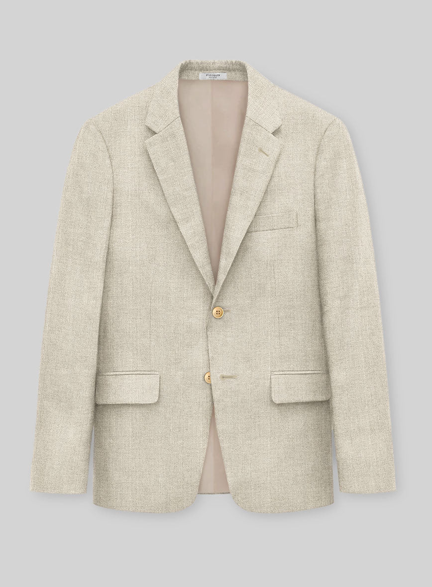 Solbiati Stone Beige Linen Jacket - StudioSuits