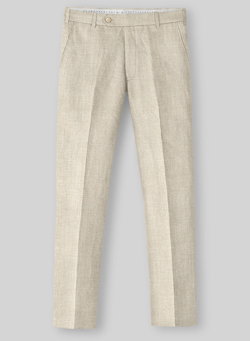 Solbiati Stone Beige Linen Pants - StudioSuits