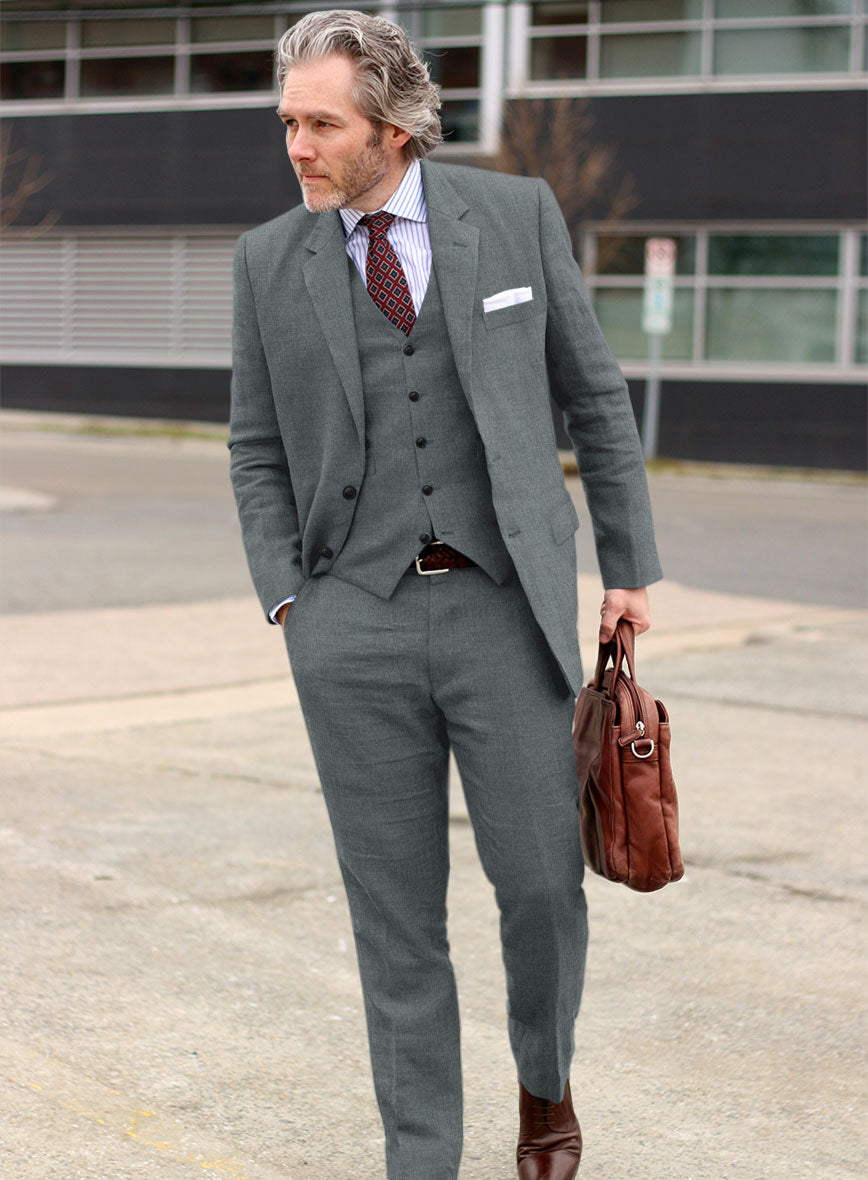 Solbiati Stone Gray Linen Suit - StudioSuits