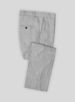 Solbiati Stone Gray Stripe Linen Pants - StudioSuits