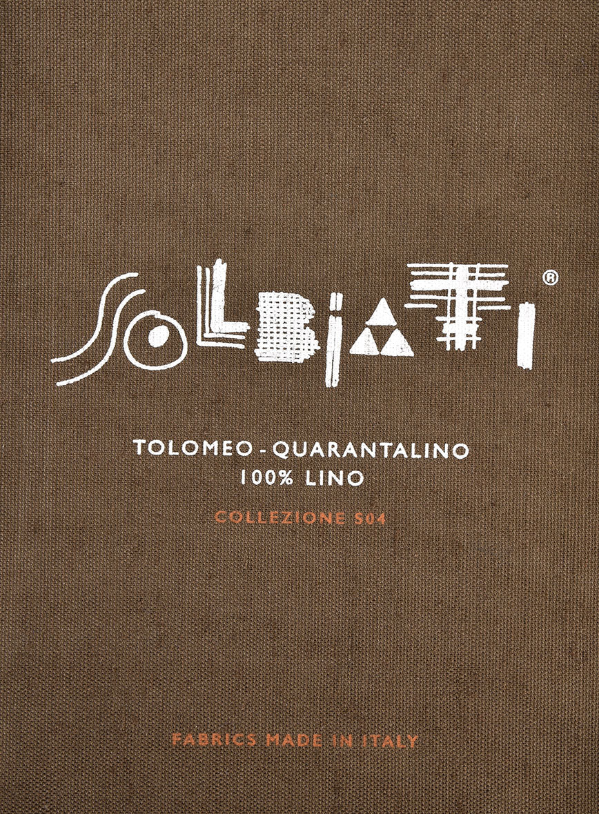 Solbiati Raw Brown Linen Pants - StudioSuits