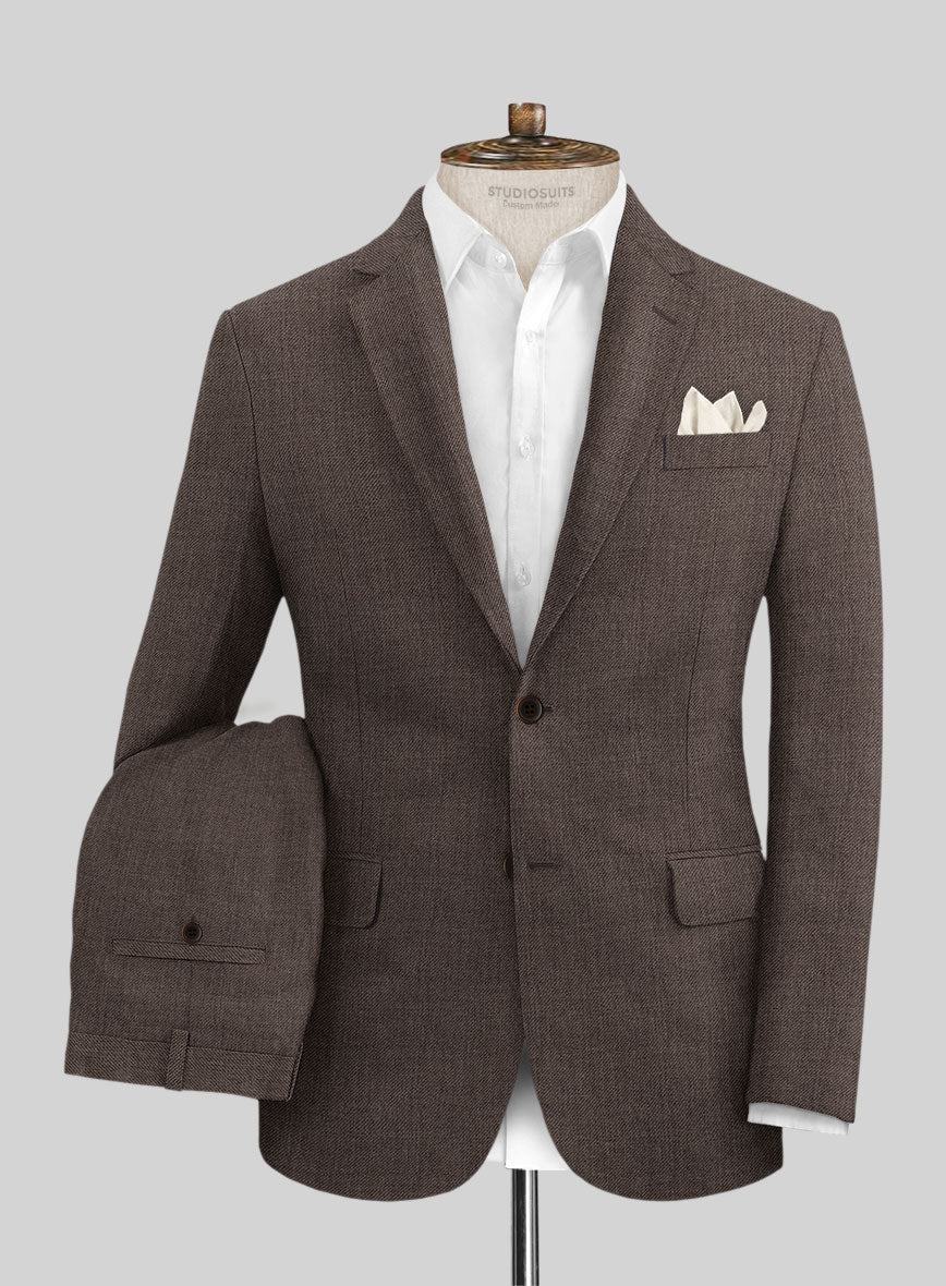 Solbiati Twill Brown Linen Suit - StudioSuits