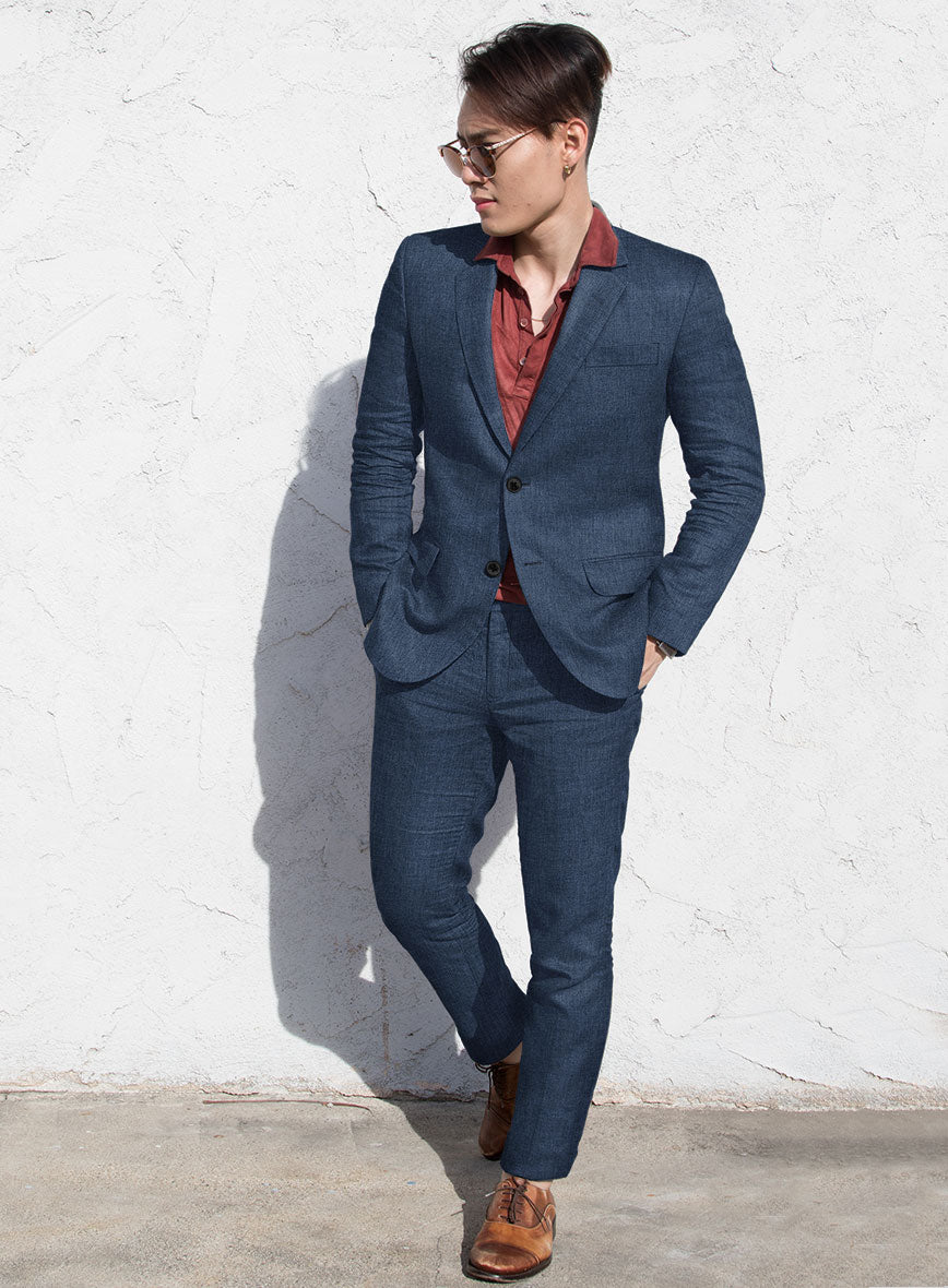 Solbiati Twill Indigo Linen Suit - StudioSuits