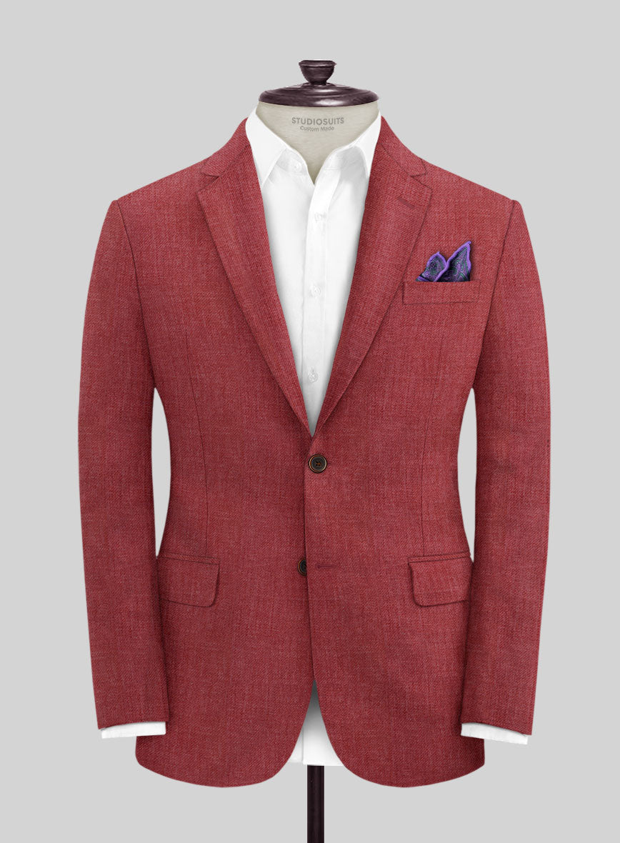 Solbiati Twill Red Linen Jacket - StudioSuits