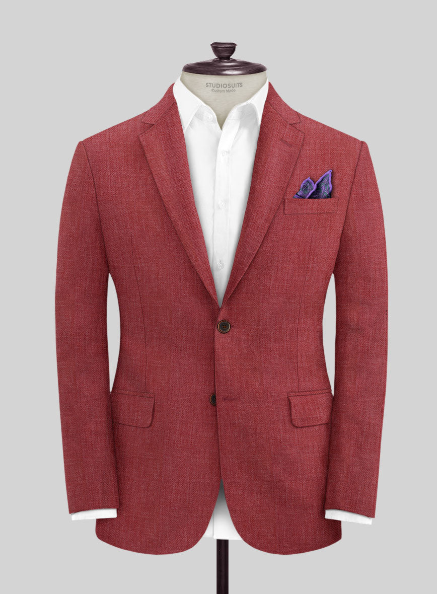 Solbiati Twill Red Linen Suit - StudioSuits