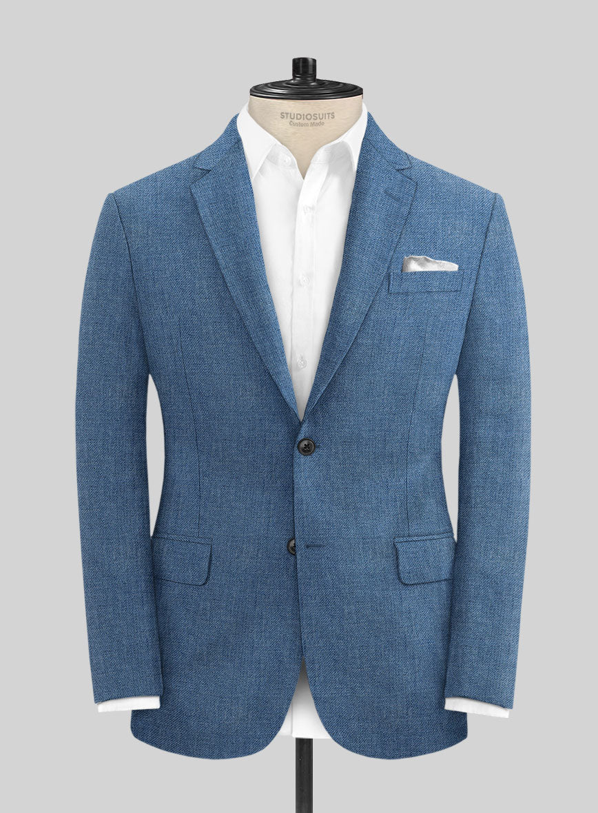 Solbiati Twill Stone Blue Linen Jacket - StudioSuits
