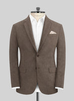 Solbiati Twill Stone Brown Linen Jacket - StudioSuits