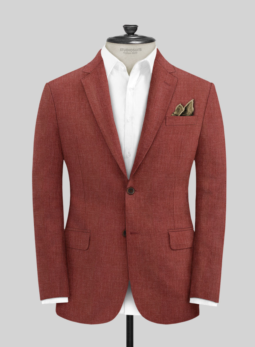 Solbiati Twill Wine Linen Jacket - StudioSuits