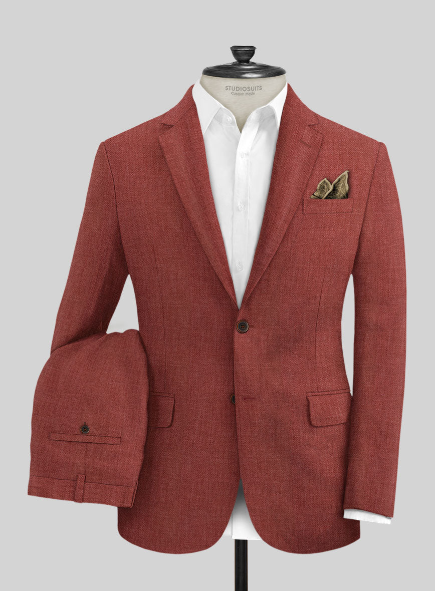 Solbiati Twill Wine Linen Suit - StudioSuits