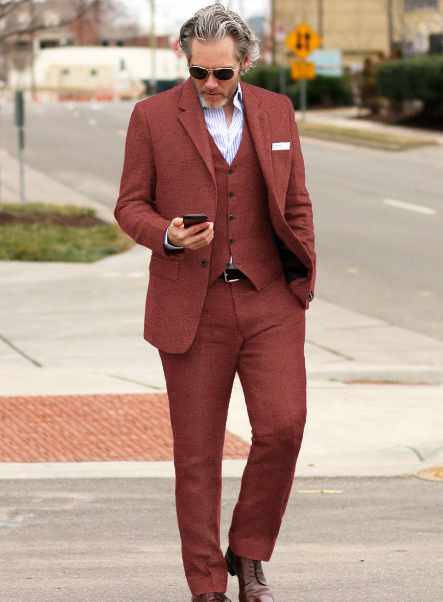 Solbiati Twill Wine Linen Suit - StudioSuits