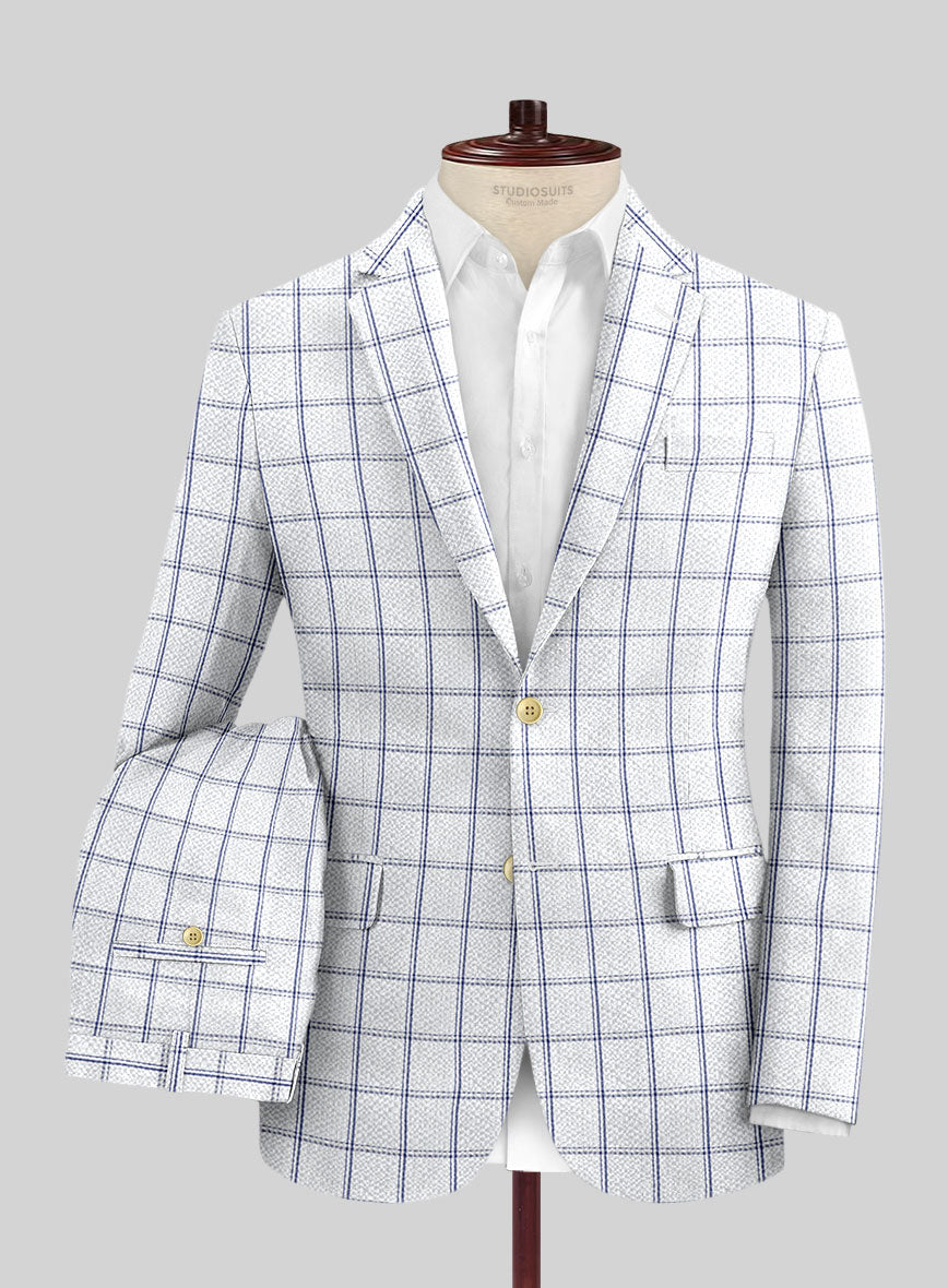 Solbiati White Checks Seersucker Suit - StudioSuits