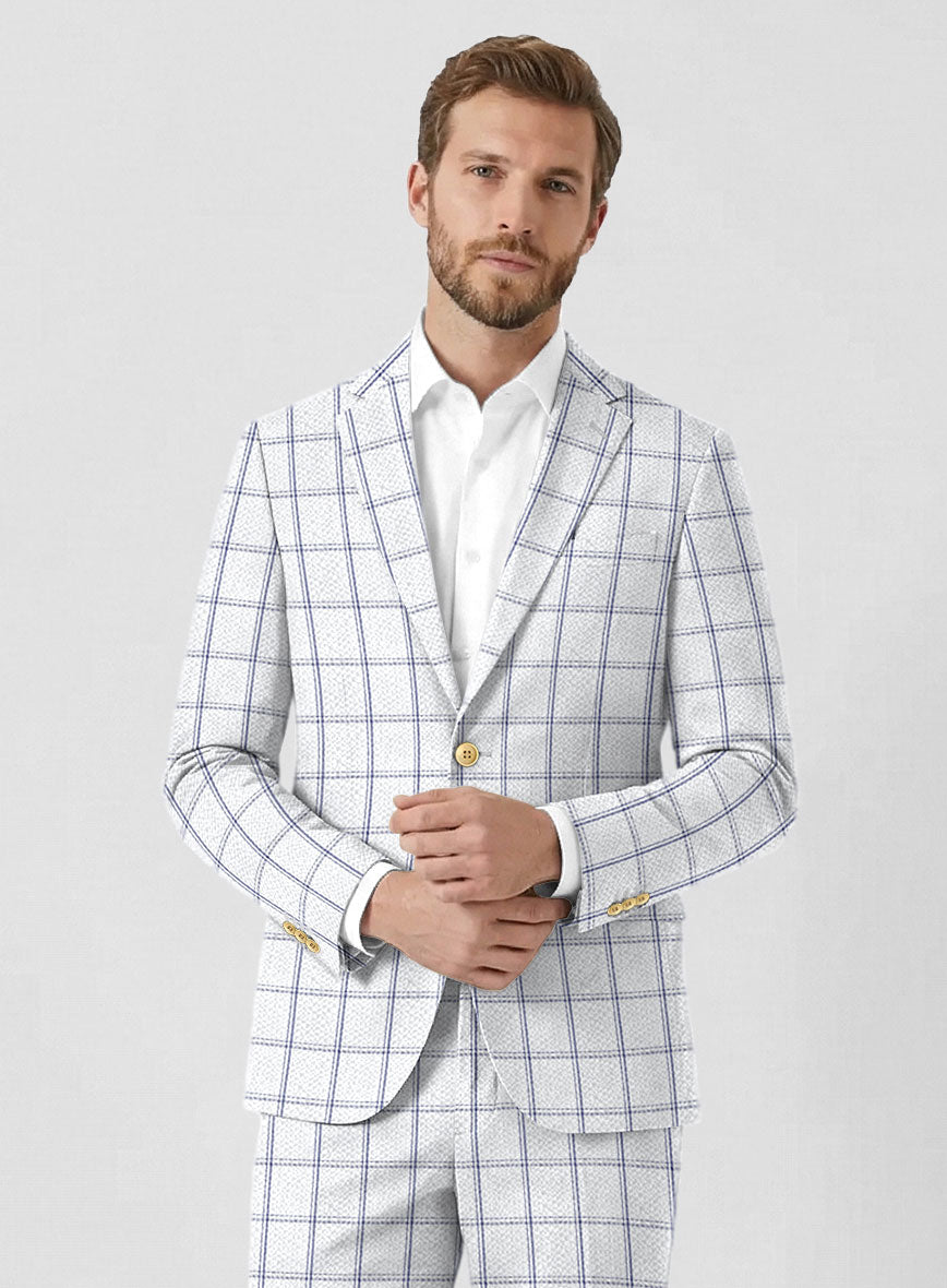 Solbiati White Checks Seersucker Suit - StudioSuits