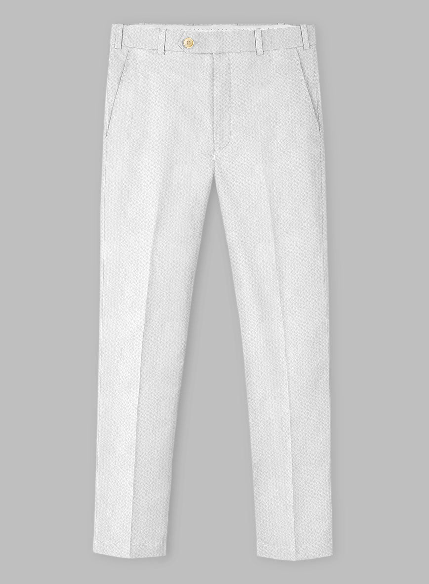 Solbiati White Seersucker Pants - StudioSuits