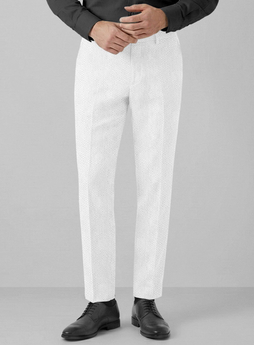 Solbiati White Seersucker Pants - StudioSuits