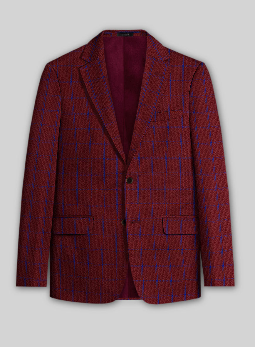 Solbiati Wine Checks Seersucker Jacket - StudioSuits