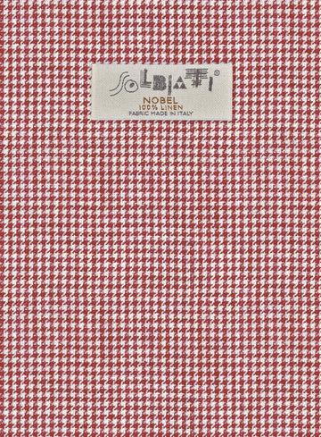 Solbiati Wine Houndstooth Linen Pants - StudioSuits