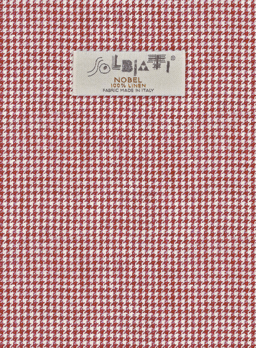 Solbiati Wine Houndstooth Linen Suit - StudioSuits