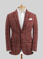 Solbiati Wine Square Linen Jacket - StudioSuits