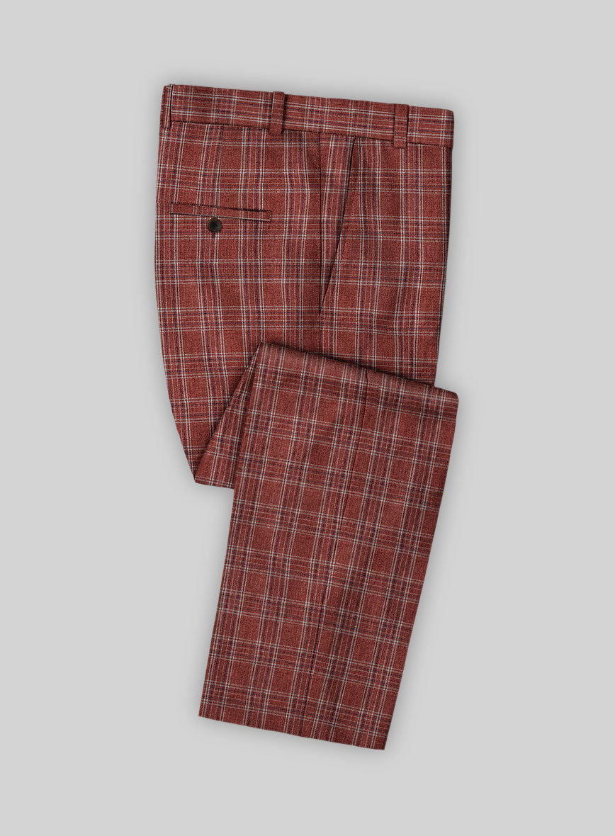 Solbiati Wine Square Linen Pants - StudioSuits