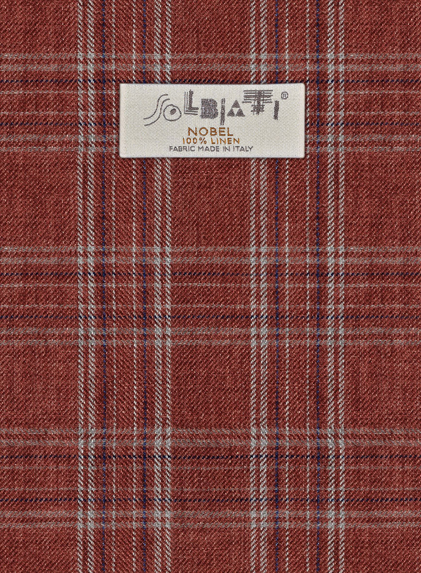 Solbiati Wine Square Linen Pants - StudioSuits