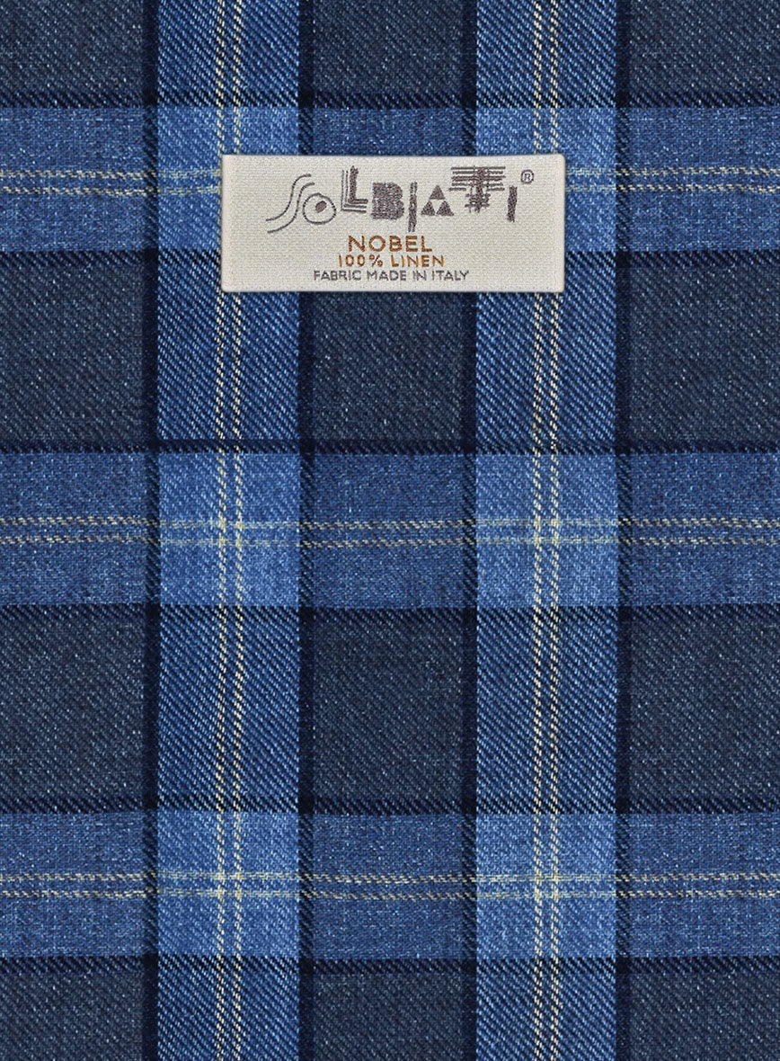 Solbiati Blue Glen Linen Jacket - StudioSuits