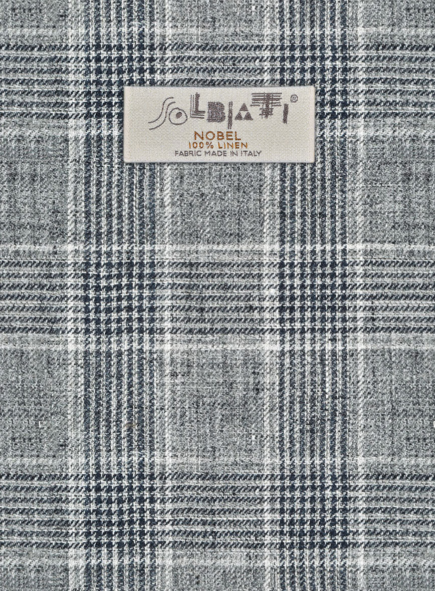 Solbiati Gray Checks Linen Jacket - StudioSuits