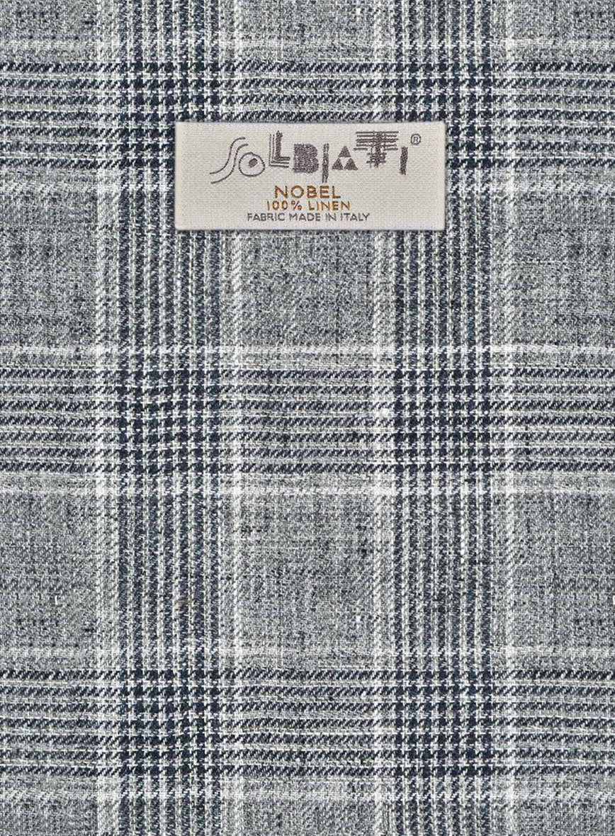 Solbiati Gray Checks Linen Pants - StudioSuits