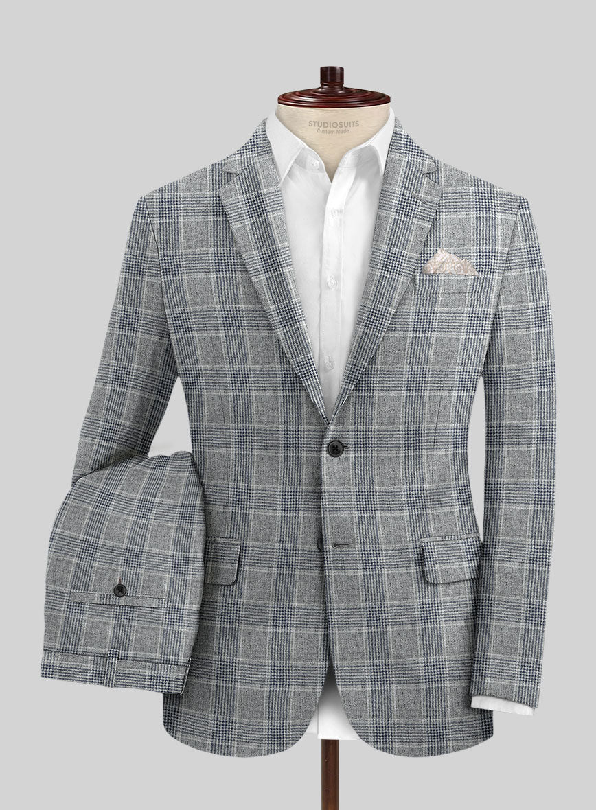 Solbiati Gray Checks Linen Suit - StudioSuits