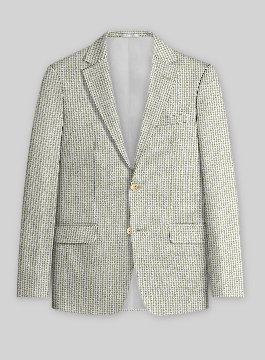 Solbiati Gingham Beige Seersucker Suit - StudioSuits