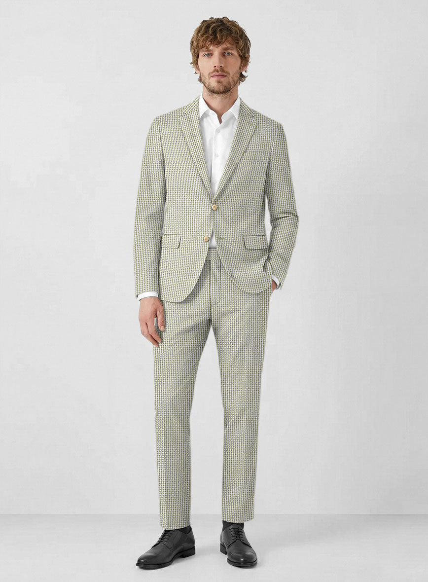 Solbiati Gingham Beige Seersucker Suit - StudioSuits