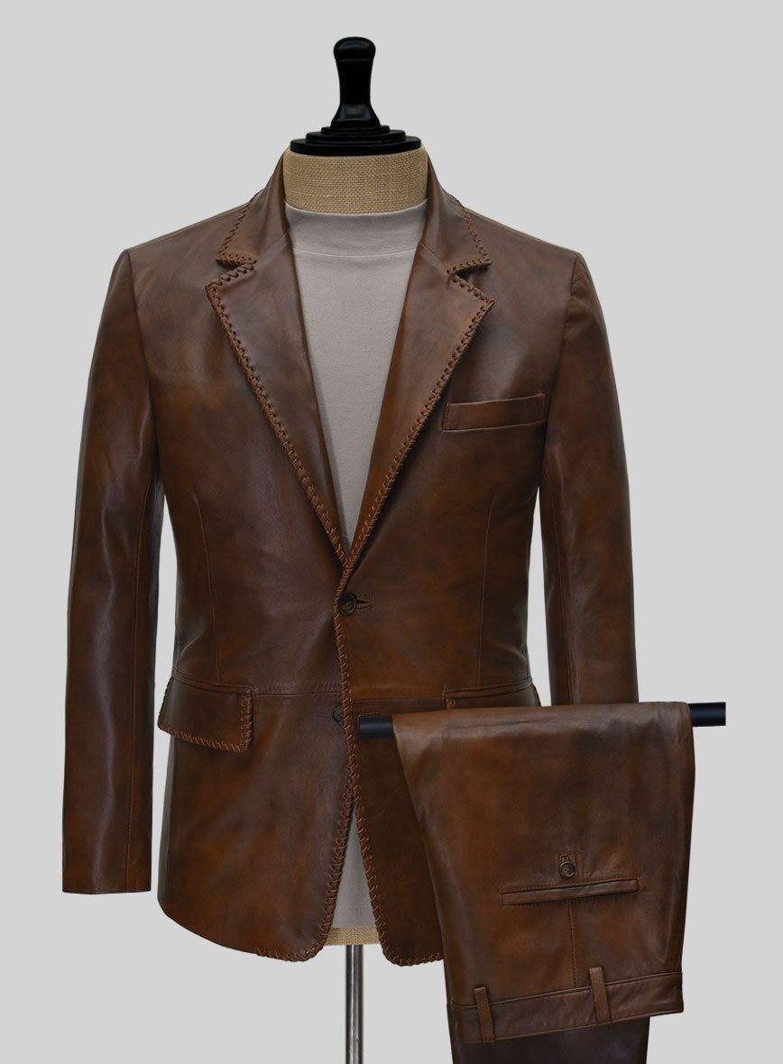 Spanish Brown Medieval Leather Suit - StudioSuits