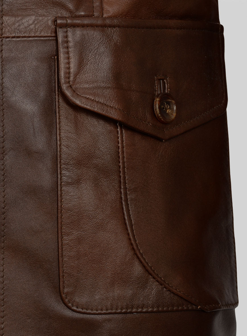 Spanish Brown Leather Blazer - #716 - StudioSuits
