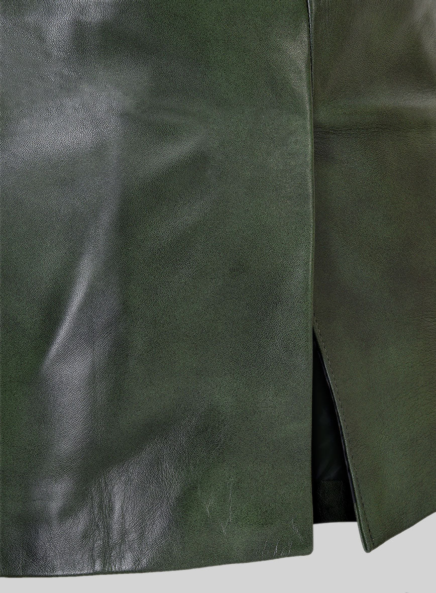 Spanish Green Leather Blazer - StudioSuits