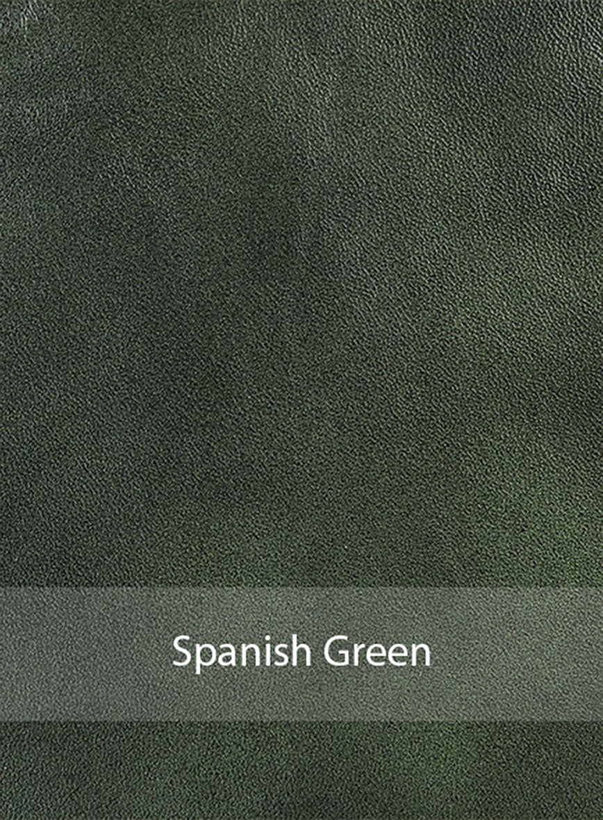 Spanish Green Leather Blazer - StudioSuits