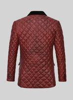 Spanish Red Bocelli Quilted Leather Blazer - StudioSuits