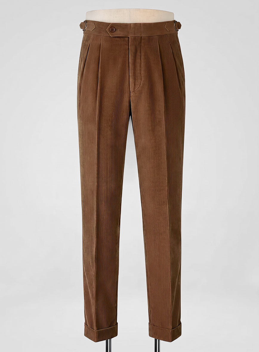 Spring Brown Corduroy Highland Trousers - StudioSuits