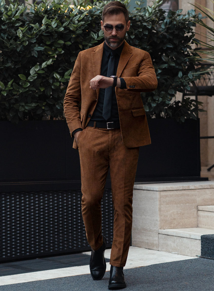 Spring Brown Corduroy Suit - StudioSuits