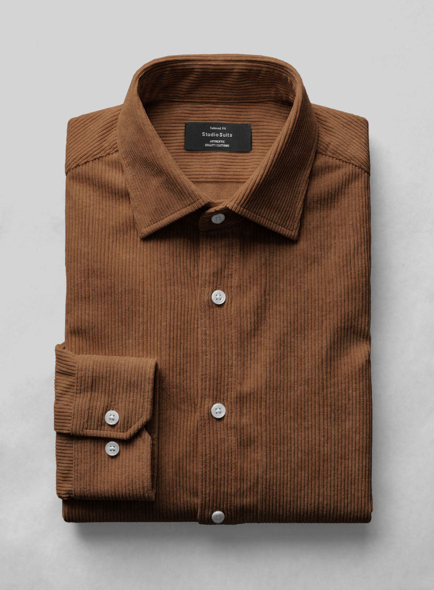 Spring Brown Corduroy Shirt - StudioSuits
