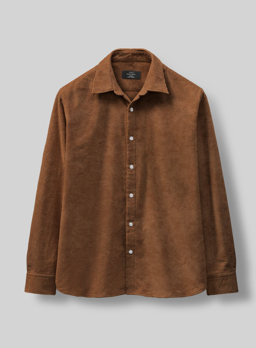 Spring Brown Corduroy Shirt - StudioSuits