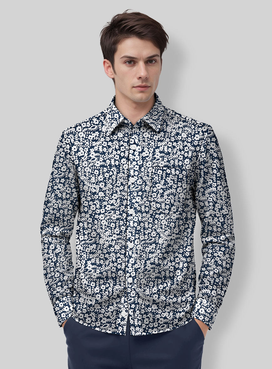 Starlit Petals Cotton Lycra Shirt - StudioSuits