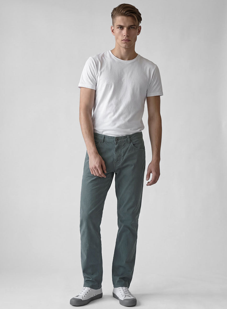 Steel Blue Stretch Chino Jeans - StudioSuits