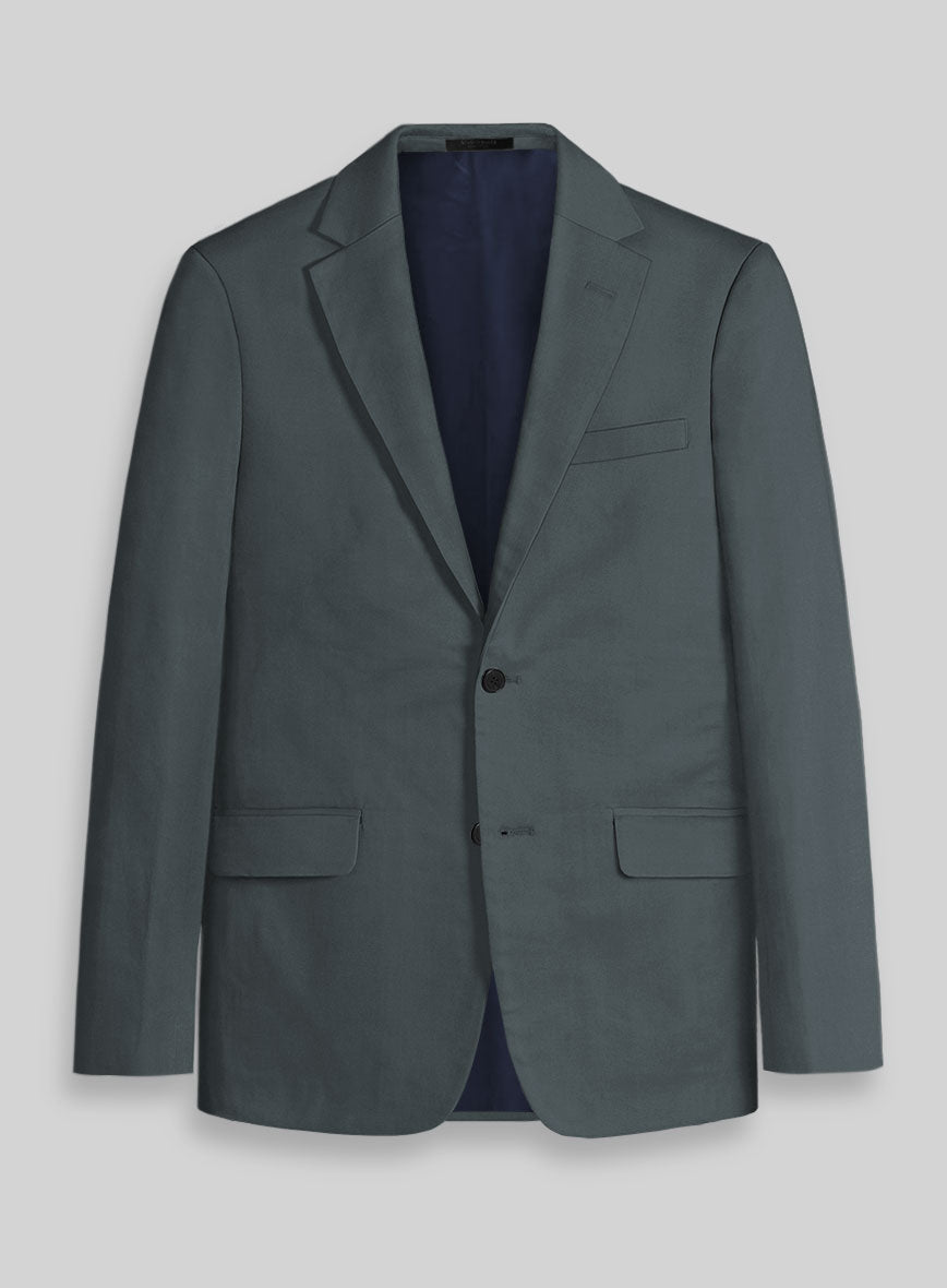 Steel Blue Stretch Chino Jacket - StudioSuits