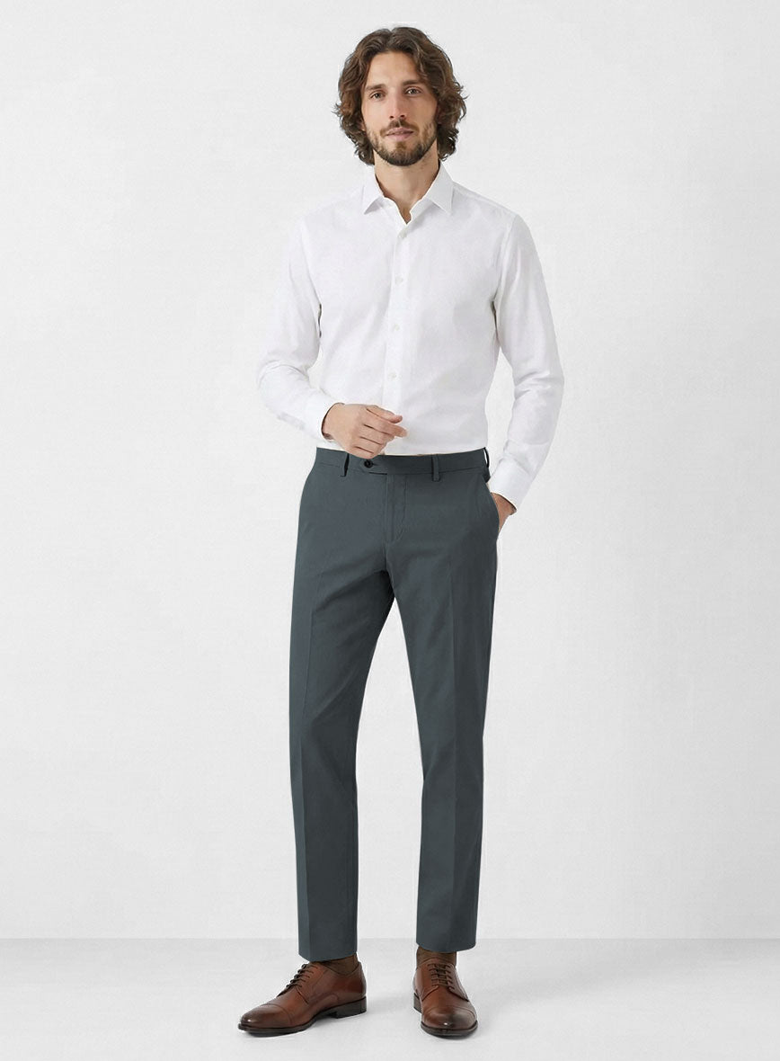 Steel Blue Stretch Chino Pants - StudioSuits